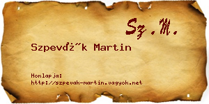 Szpevák Martin névjegykártya